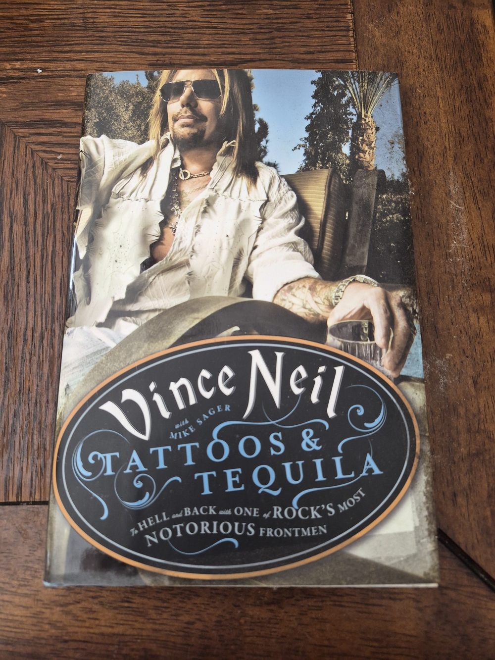 Vince Neil "Tattoos & Tequila" Hardcover Book - White & Blue Cover